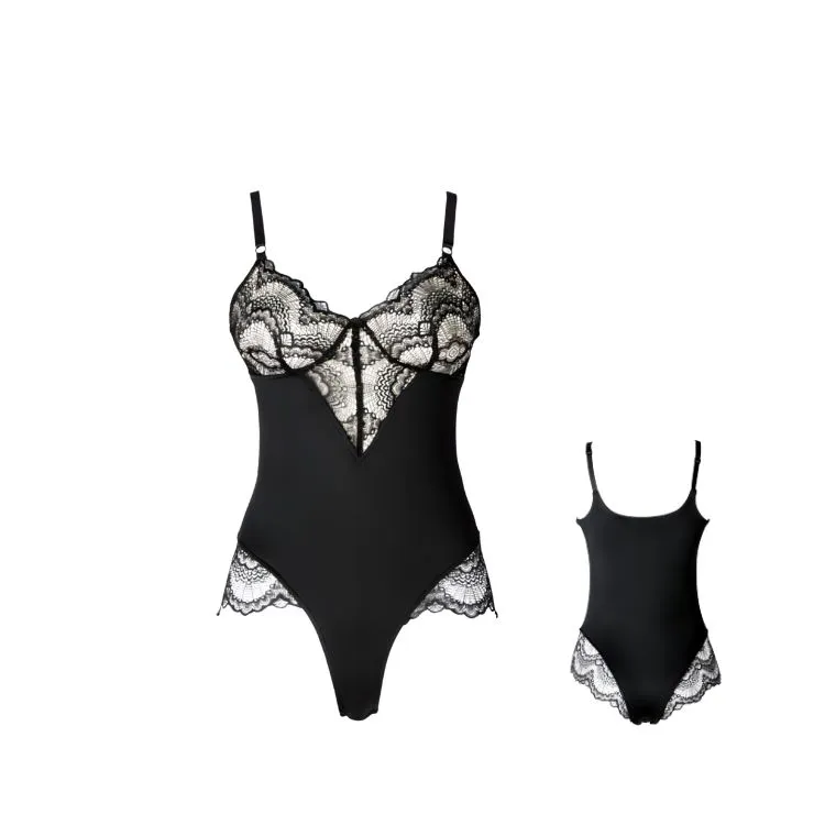 Flirty - Body noir dentelle- 4/5XL