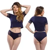 Napoli BLEU - Top & short coton
