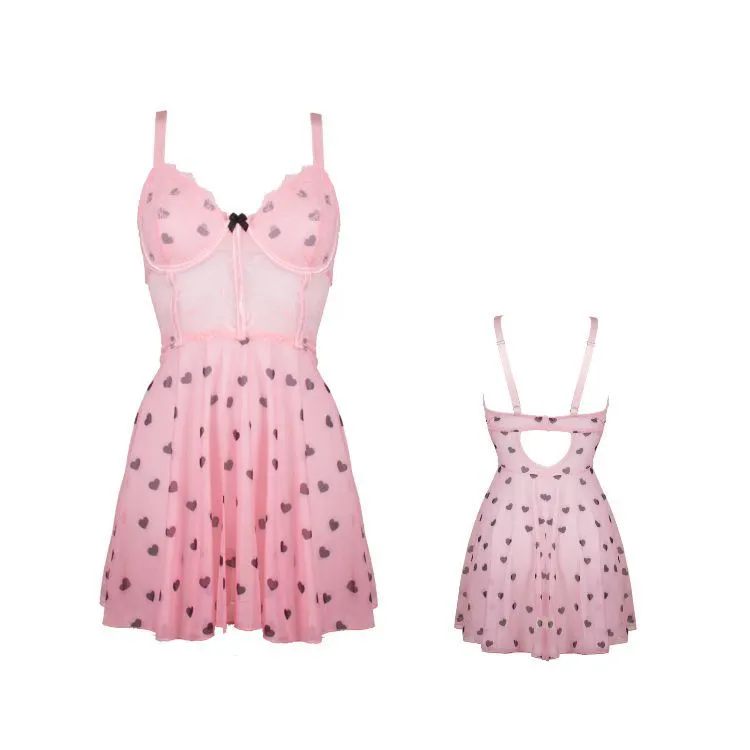 Iseult Nuisette rose coeur - 2/3XL