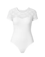 Salomé - Body Manches Courtes Blanc