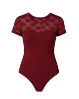 Salomé - Body Manches Courtes ROUGE