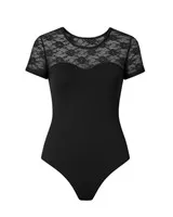Salomé - Body Manches Courtes NOIR
