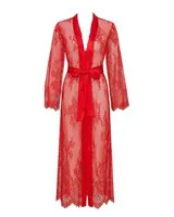 Flavie - Peignoir Dentelle ROUGE - L/XL