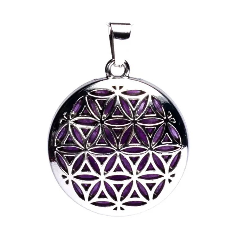Pendentif Fleur de Vie Améthyste