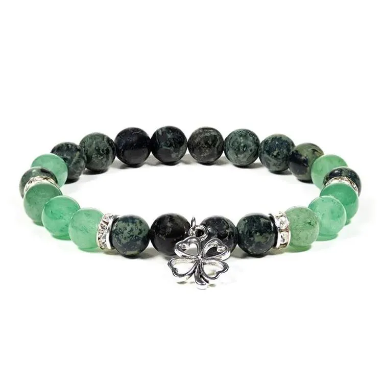 Bracelet Tréfle kambaba / Aventurine