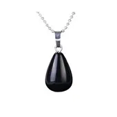 Litho - Pendentif goutte - Onyx noir