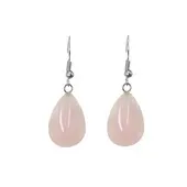 Litho - BO pendante goutte - Quartz Rose
