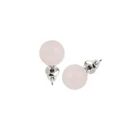 Litho - BO clou - Quartz rose