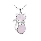 Litho - Chat Collier - Quartz rose