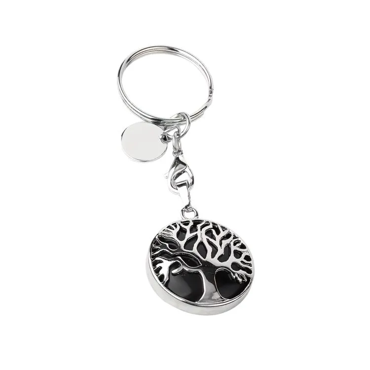 Litho - Porte-clé Arbre - Onyx noir