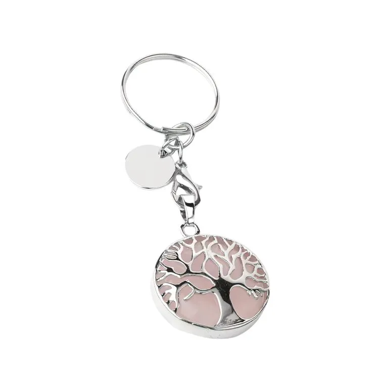 Litho - Porte-clé Arbre - Quartz rose