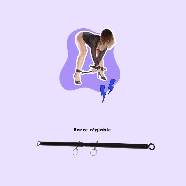 Barre Reglable Noir + 4 mousquetons