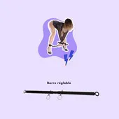 Barre Reglable Noir + 4 mousquetons