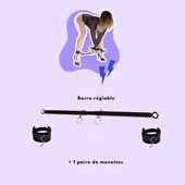 Barre Reglable Noir + 1 paire de menottes