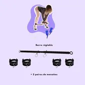 Barre Reglable Noir + 2 paires de menottes