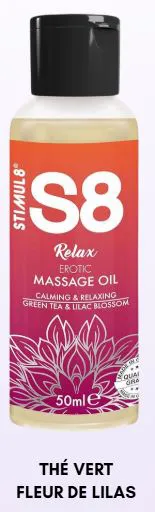 S8 - Huile de massage 50mL - Thé Vert Lilas