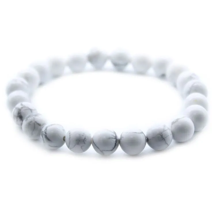 Bracelet Lithotérapie - Jaspe Blanc
