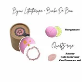 Bombe de bain précieux lithothérapie - ROSE Quartz